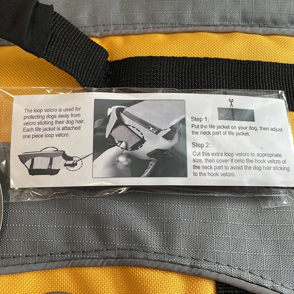 ๐HP๐ VIVAGLORY Dog Life Jacket Extra Padding Pet Safety Vest Yellow/Gray Sz S - Picture 11 of 12